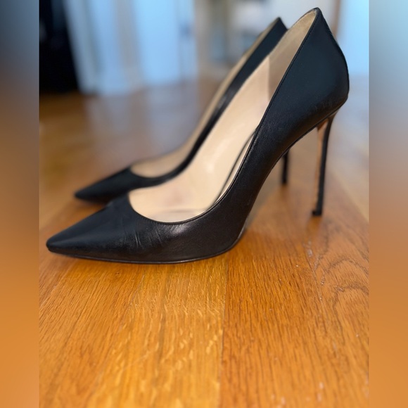 Jimmy Choo Shoes - Jimmy Choo Black Sleek Leather Heels
